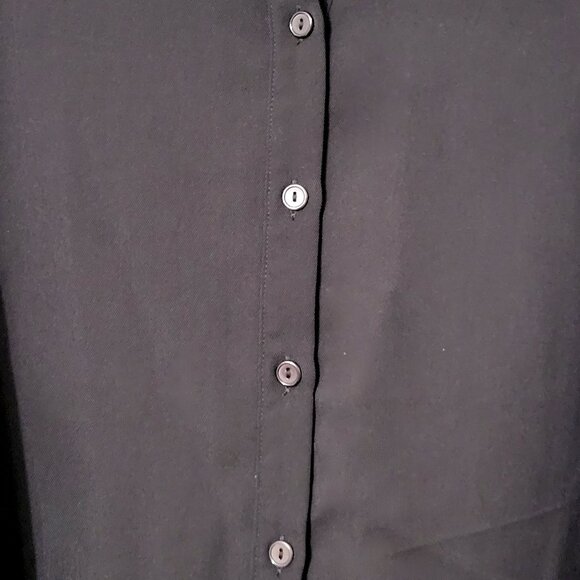 Andree by Unit Womens Long Sleeve Button Up Shirt Sz S Black Oversized Lagenlook - Picture 4 of 10